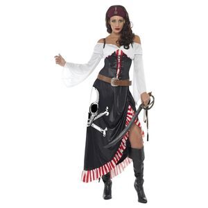 Smiffys Womens/Ladies Sultry Swashbuckler Costume Set / Black/White